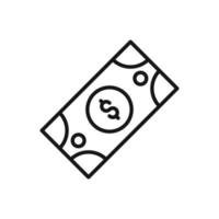 editable icono de dólar billete de banco, vector ilustración aislado en blanco antecedentes. utilizando para presentación, sitio web o móvil aplicación