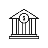 Editable Icon of Bank Building, Vector illustration isolated on white background. using for Presentation, website or mobile app