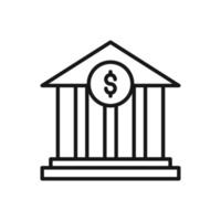 Editable Icon of Bank Building, Vector illustration isolated on white background. using for Presentation, website or mobile app