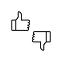 Editable Icon of Thumbs up and Thumbs Down, Vector illustration isolated on white background. using for Presentation, website or mobile app