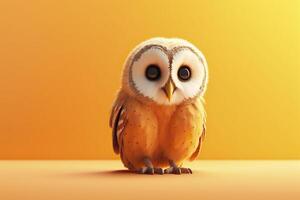 Owl. Copy space, background. . photo