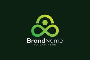 Infinity eco man logo design template vector