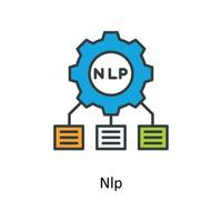 NLP Vector Fill outline Icons. Simple stock illustration stock