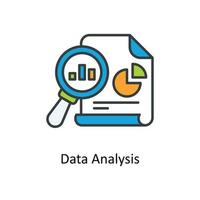 Data analysis Vector Fill outline Icons. Simple stock illustration stock