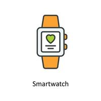 Smart watch Vector Fill outline Icons. Simple stock illustration stock