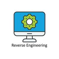 reverse engineering Vector Fill outline Icons. Simple stock illustration stock