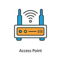 access point Vector Fill outline Icons. Simple stock illustration stock