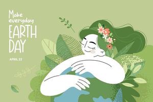 Earth day illustration. Ecology, environmental problems and environmental protection. Vector illustration concept for graphic and web design, business presentation, marketing and print material.