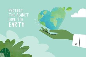 Earth day illustration. Ecology, environmental problems and environmental protection. Vector illustration concept for graphic and web design, business presentation, marketing and print material.