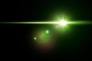 Optical lens flare on black background. photo