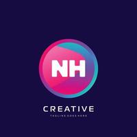 NH initial logo With Colorful template vector. vector