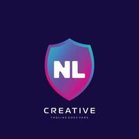 NL initial logo With Colorful template vector. vector