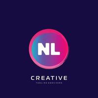 NL initial logo With Colorful template vector. vector