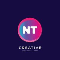 NT initial logo With Colorful template vector. vector