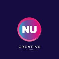 NU initial logo With Colorful template vector. vector