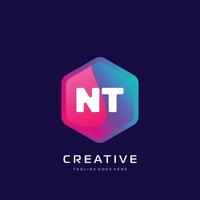 NT initial logo With Colorful template vector. vector