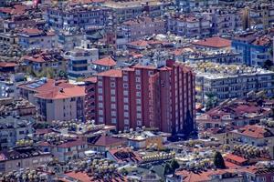 ver desde el ventaja punto de el ciudad de Alanya en Turquía y el Mediterráneo mar foto