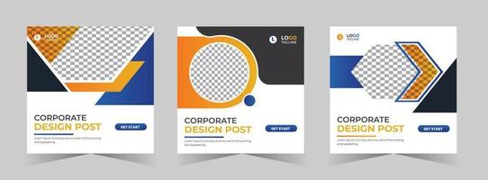 Corporate business webinar social media post and web banner template vector