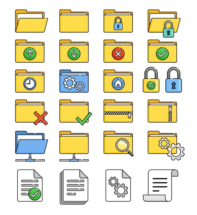 Folder Icon Set Vector Art, Icons, and Graphics for Free Download