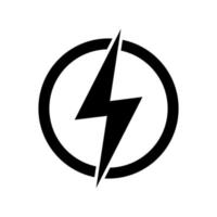 Lightning, electric power vector logo design element. Energy and thunder electricity symbol concept. Lightning bolt sign in the circle. Power fast speed logotype