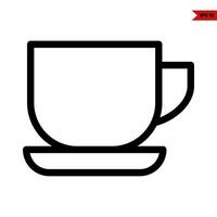 café vaso línea icono vector