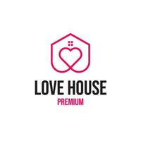 Vector love house icon logo design concept illustration idea