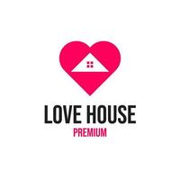 Vector love house icon logo design concept illustration idea