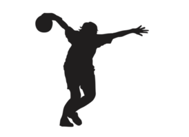 Silhouette of a Bowling Ball Player png