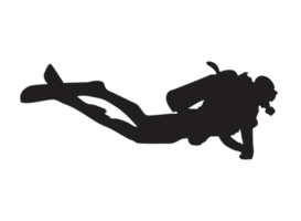 Silhouette von ein Taucher png