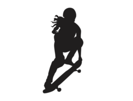 silhouette de une skateur joueur, planche à roulette png