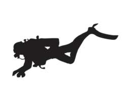 Silhouette of a Diver png