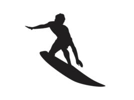 Silhouette of a Surfer Ocean Wave png