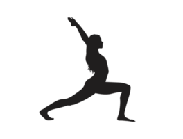 silueta de mujer haciendo yoga actitud png