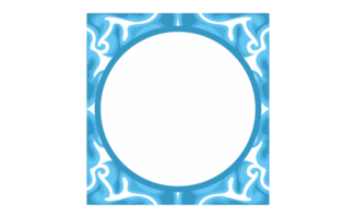 Blue Swirl Water Wave Ornament Border Design png