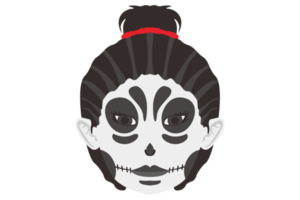 Woman with Skeleton Makeup for Halloween event png