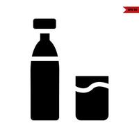 bottle with glass glyph icon vector