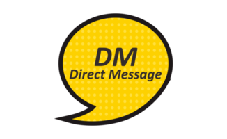 abréviation - dm - direct message png