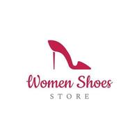 Hand drawn elegant and luxury high heel creative women's shoes creative logo design. Template for business, women's shoe shop, fashion, beauty. vector