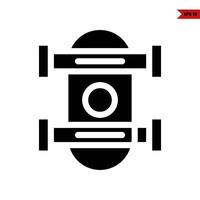 skateboard glyph icon vector