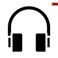 headphone glyph icon vector