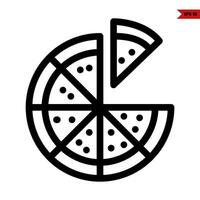 icono de línea de pizza vector