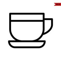 coffe glass line icon vector