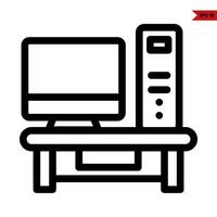 computer line icon vector