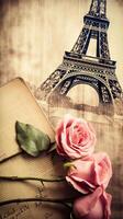 Paris romantic background. Illustration photo