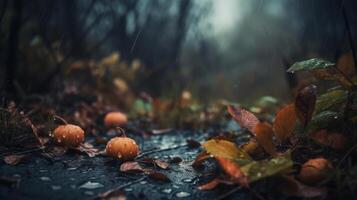 Autumn rainy background. Illustration photo