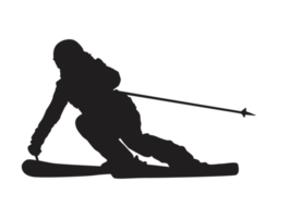 Silhouette von Ski Spieler, Skifahren, Schnee Ski png