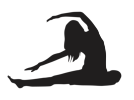 silhouette di donna fare yoga posa png