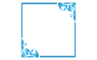Blue Swirl Water Wave Ornament Border Design png