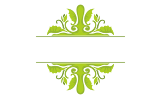 grön blad flora prydnad gräns design png