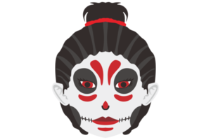 mujer con esqueleto maquillaje para Víspera de Todos los Santos evento png